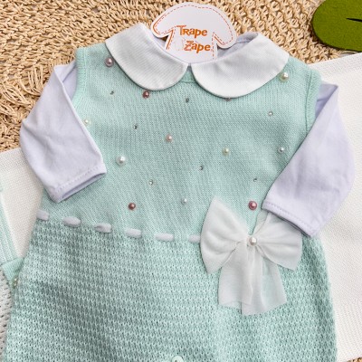    Saída de Maternidade Céu Estrelado Salopete - Verde Água